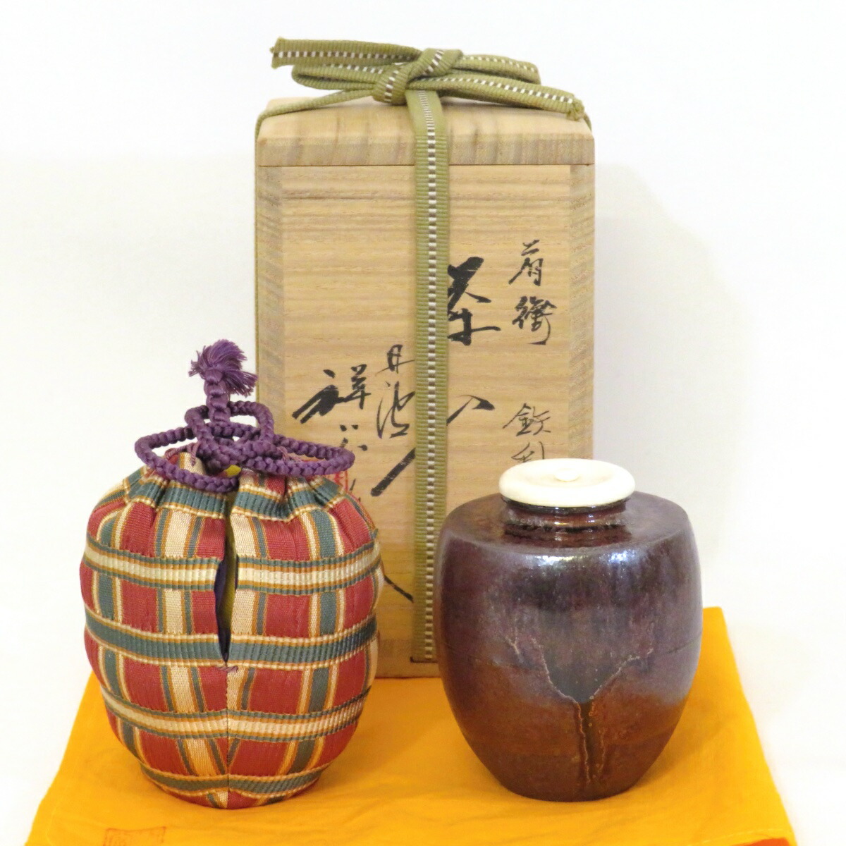 楽天市場】【八月の特売品】丹波焼 杉原祥公作 鉄釉 肩衝茶入 吉野間道 茶道具【中古 美品】 : ますや雲湧堂