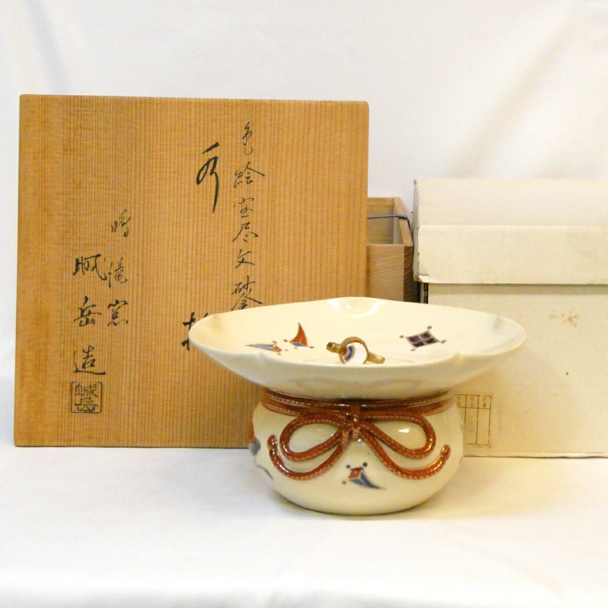 楽天市場】【二月の特売品】平安鳴滝窯 橋本城岳作 砂金袋水指 色絵