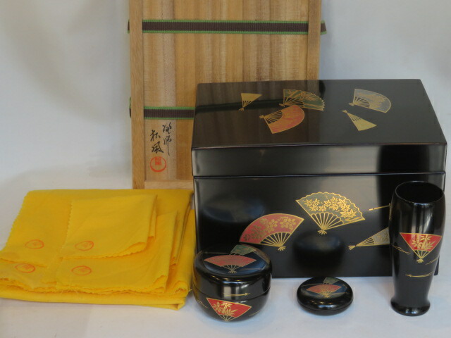 楽天市場】中村宗悦作 本桑中次 仕服：紹巴 祥寿 和巾セット 木箱入り