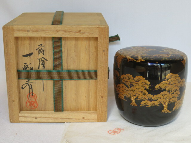 楽天市場】（十月☆特売品）加賀蒔絵師 角出俊平作 三華蒔絵 内銀大棗