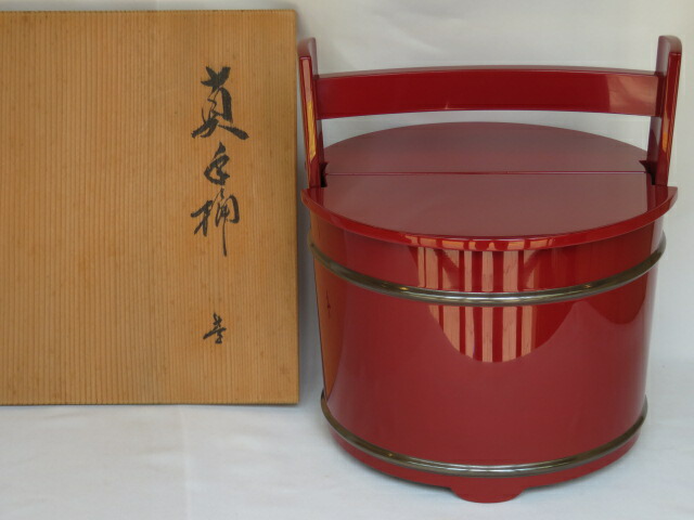 楽天市場】（四月◇特売品）輪島塗 巧菁作 朱 銀箍 真手桶水指 江岑好