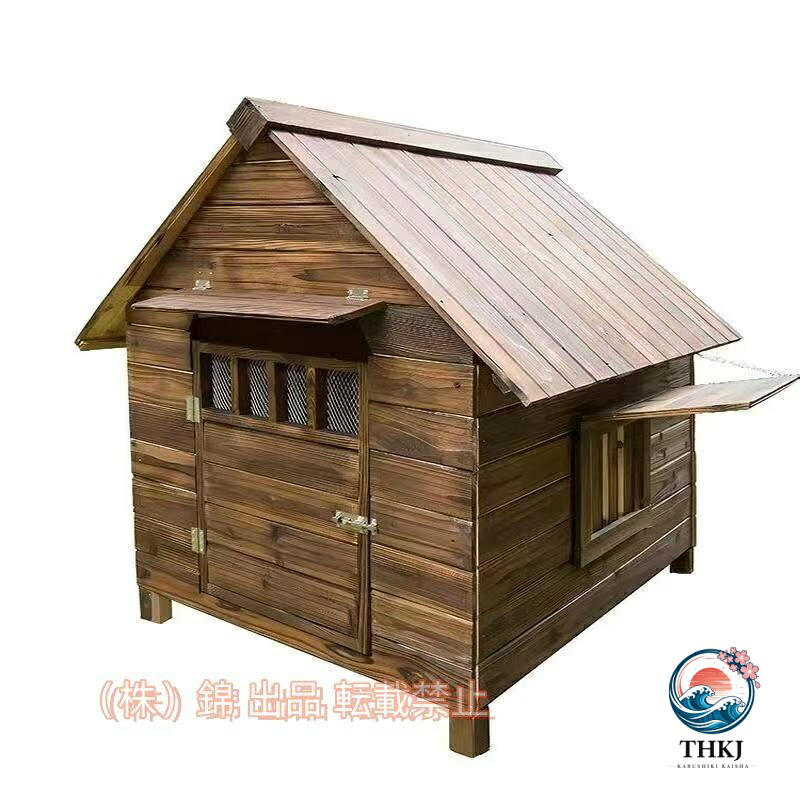 【全品2点で5%OFF】木製野天犬掘っ建て小屋 全天候型愛玩動物住み家 大型犬中型犬相応う 精神的な統合式愛玩動物機材 B-F-G