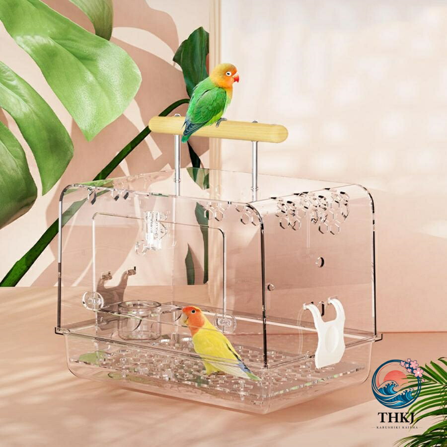 【全品2点で5%OFF】鳥かご 鳥籠 鳥 伏せ篭 オカメインコ 小型オウム真理教用 インコ 持ちはこび両用 見晴らし奇麗さっぱり澄み切ったアクリル樹脂鳥伏せ篭 止まり木 ペット・ペットグッズ-かご
