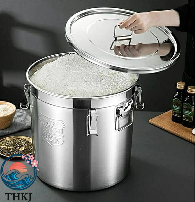 【全品2点で5%OFF】米びつ 米櫃 ステンレス鋼 お米納める 取って置く貯蔵タンク 大収容能力 ライスストッカー こめびつ か細い 格好のいい 米 メリケン粉 木ノ実 豆 密閉容れもの 保護すること容 画像参照