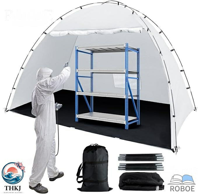 【全品2点で5%OFF】ポータブル ペイントブース テント 塗装ブース 大空間 高密度のメッシュ 持ち運びが便利 一人でも迅速に組み立てられ DIY家具の塗装使用