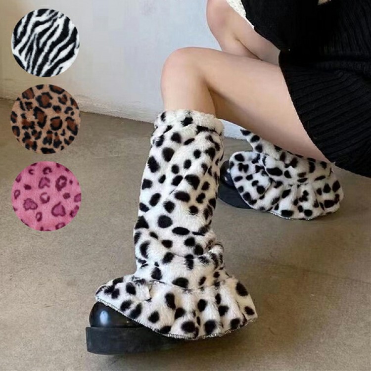 ゴールズインフィニティ　ヒョウ柄ファー レッグウォーマー hznk09aac276qmo7.jpg