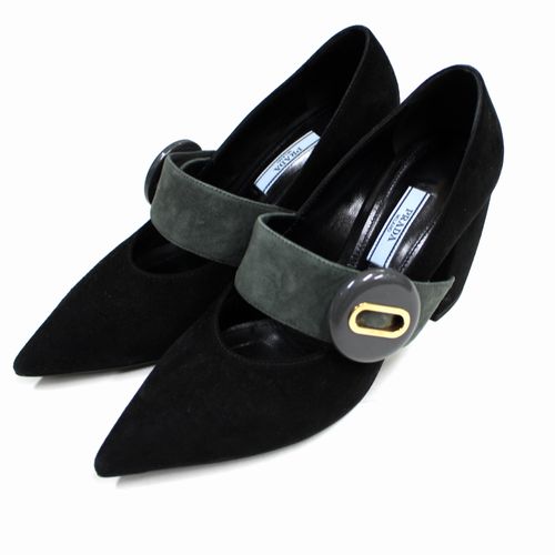PRADA プラダ ボタン パンプス 【中古】