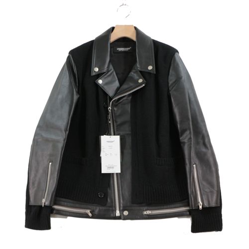 楽天市場】2【UunderCoverism LEATHER JACKET 7A271-B15 BLACK