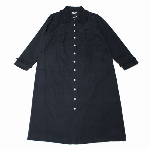 【中古】 BATSHEVA バットシェバ 23AW ruffle house coat ラッフル ハウス コート S ブラック｜unstitch 店