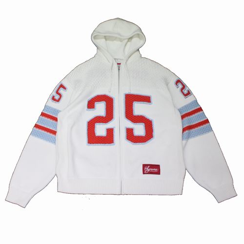 【中古】 Supreme シュプリーム 25SS Sport Zip Up Hooded Sweater 編み物パーカー M 白いこと