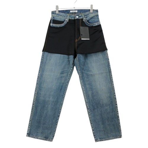 【中古】 UNDERCOVER アンダーカバー 24AW サテン切替デニムパンツ 1 インディゴ