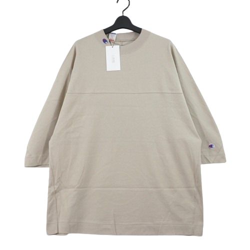 【中古】 N.HOOLYWOOD × Champion エヌハリウッド チャンピオン 24SS FOOTBALL SHIRT フットボールカットソー L ベージュ