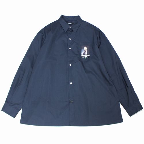 【中古】 UNDERCOVER アンダーカバー 25SS タイプライターシームアウト長袖シャツ Jネーム 4 ネイビー