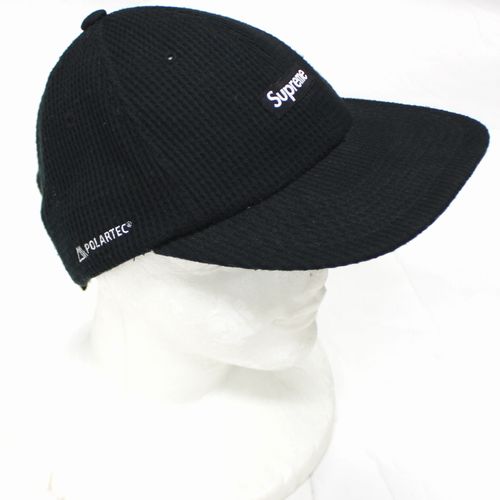【中古】 Supreme シュプリーム 24AW Polartec Waffle Small Box 6-Panel ボッククロゴ キャップ ブラック