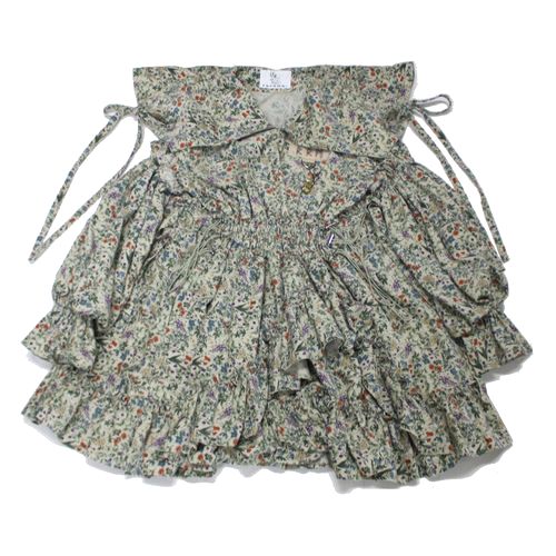 【中古】 rurumu: 縷縷夢兎 ルルムウ 23AW drawstring flower printed mini dress ワンピース オフホワイト