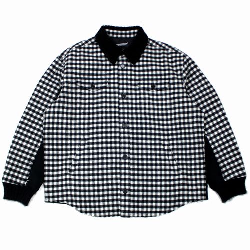【中古】 UNDERCOVER アンダーカバー 23AW ギンガムウールモッサ後裏毛切替ジャケット 4 ブラックチェック