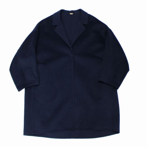 シクラスcyclasダブルフェイスウールカシミヤコートネイビー