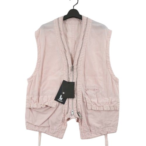 【中古】 UNDERCOVER アンダーカバー 25SS ダブルジッパーコットンレーヨンベスト 3 ピンク｜unstitch 店