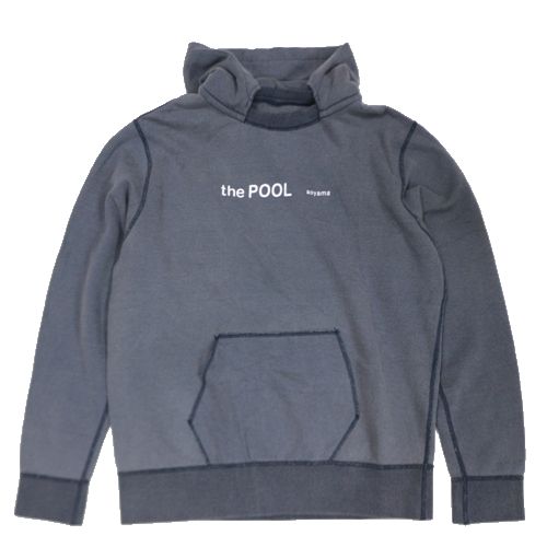 【中古】 the POOL aoyama ザ・プール青山 バイオストーンウォッシュ ロゴ パーカー M ネイビー