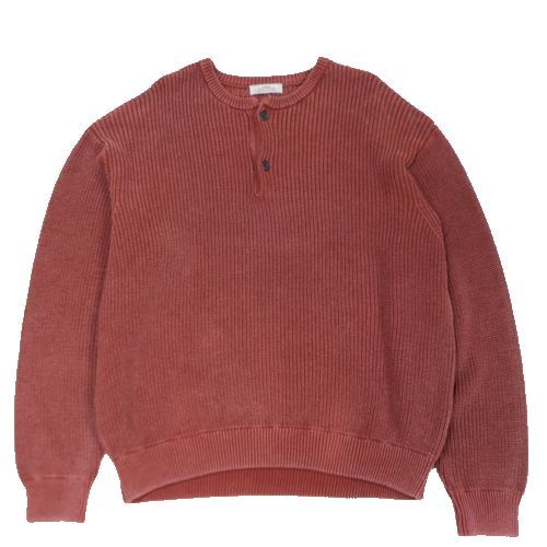 【中古】 JOURNAL STANDARD relume ジャーナルスタンダード レリューム 25AW フェードコットン ヘンリーネックニット L ブラウン