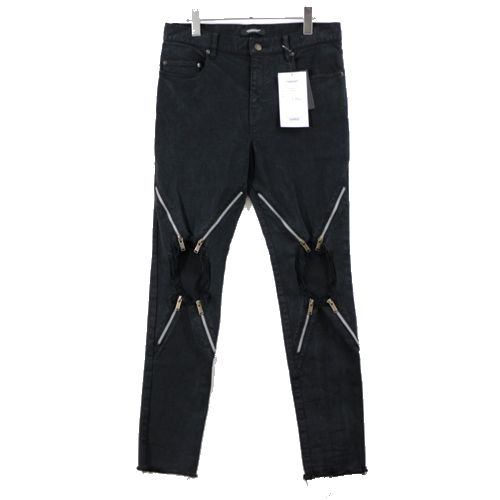 【中古】 UNDERCOVER アンダー押しかぶせる 25SS 4ジップスリムパンツ 3 濃灰色