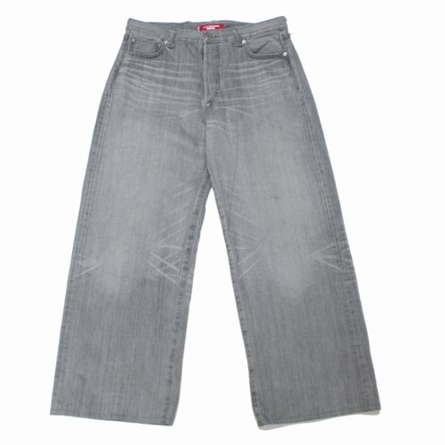 【中古】 JUNYA WATANABE MAN ジュンヤ ワタナベマン 25SS 綿セルヴィッチデニム製品加工 Levi's Wネーム デニムパンツ XS グレー