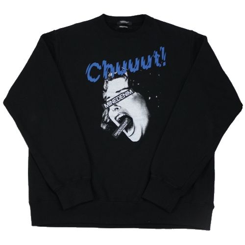 【中古】 UNDERCOVER × MINEDENIM アンダー押しかぶせる マインジーンズ 24AW Graphic Crewneck Sweat 汗水 5 黒いこと