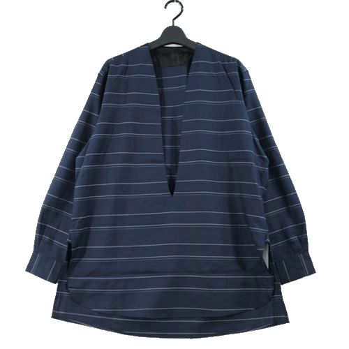 【中古】 un/unbient アン/アンビエント 別注 21AW V-neck Pullover Shirt Vネック プルオーバーシャツ 2 ネイビー