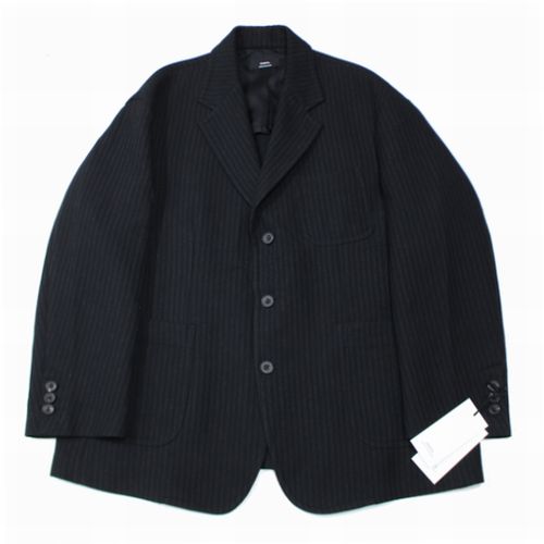 【中古】 enｓou. エンソウ 25AW Hypersized Blazer ストライプジャケット Ｍ ブラック