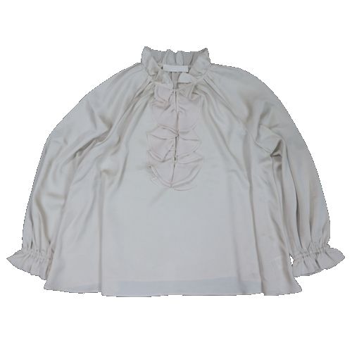 【中古】 MARILYN MOON マリリンお月さま 25AW frill jabot blouse フリルジャボブラウス ベージュ シャツ・ブラウス-レディースファッション
