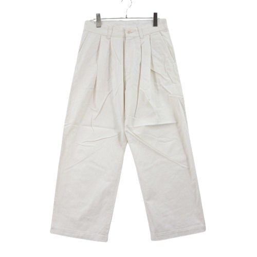 【中古】 stein シュタイン 21SS WIDE STRAIGHT TROUSERS ワイドストレートパンツ S オフホワイト