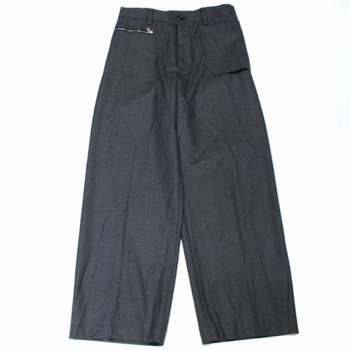 【中古】 SUNSEA サンシー 28th 23AW N.M THICKENED w/耳 WIDE PANTS ワイドパンツ 2 グレー
