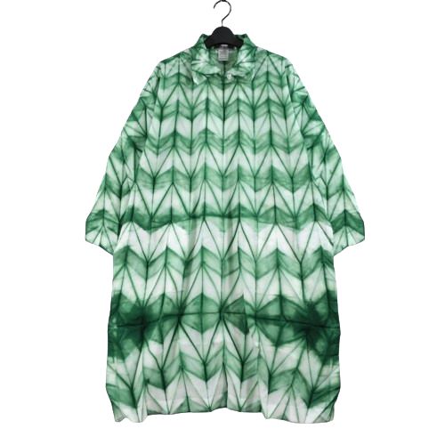 【中古】 ISSEY MIYAKE イッセイミヤケ 20SS 絞り染めプリーツ ワンピース 2 グリーン