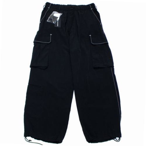 【中古】 WILDSIDE YOHJI YAMAMOTO ワイルドサイド ヨウジ ヤマモト 25AW Ta/Pe Crepe de Chine Cargo Pants カーゴパンツ 3 ブラック