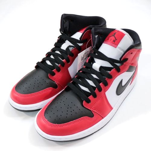 【中古】 NIKE ナイキ AIR JORDAN 1 MID エア ジョーダン 1 ミッド 554724-069 US9(27cm) ホワイト×レッド×ブラック