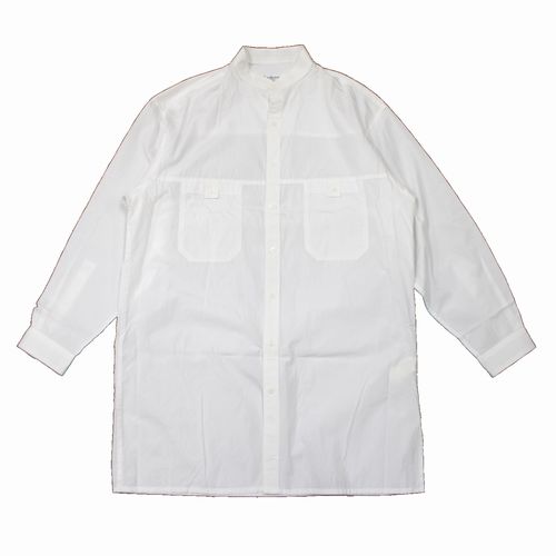 【中古】 Yohji yamamoto POUR HOMME ヨウジヤマモトプールオム バンドカラー オーバーシャツ 4 ホワイト