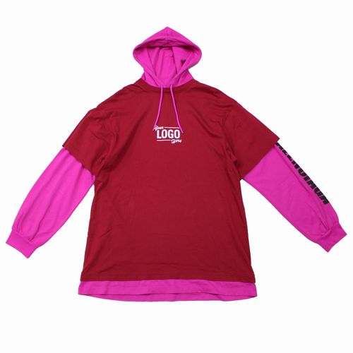 【中古】 BALENCIAGA バレンシアガ 21SS レイヤードパーカー カットソー S レッド