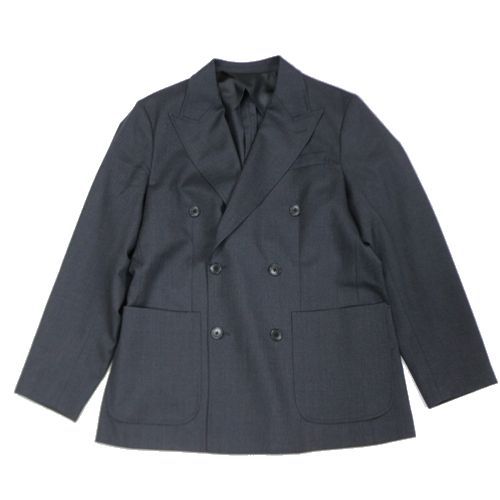 【中古】 LE エルイー ウール ダブル ジャケット 1 グレー