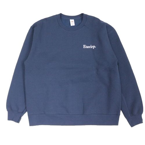 【中古】 Etavirp エタヴァープ 25AW Mini Logo Crew Neck ミニロゴ スウェット L ネイビー|unstitch 店