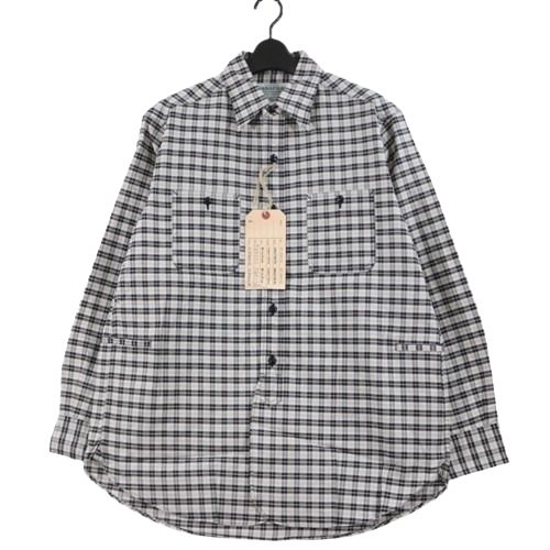 【中古】 SASSAFRAS ササフラス 24SS Gardening At Night Shirt - Organic Oxford ガーデニングアットナイトシャツ S ホワイト ブラック