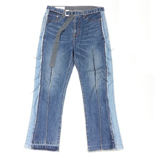 【中古】 Sacai サカイ 21SS 再構築 デニムパンツ 2 インディゴ