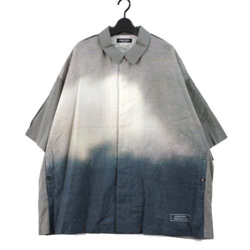 【中古】 UNDERCOVER アンダーカバー 25SS Robert Bosisio ウールトロ 半袖 比翼シャツ 5 グレーベース