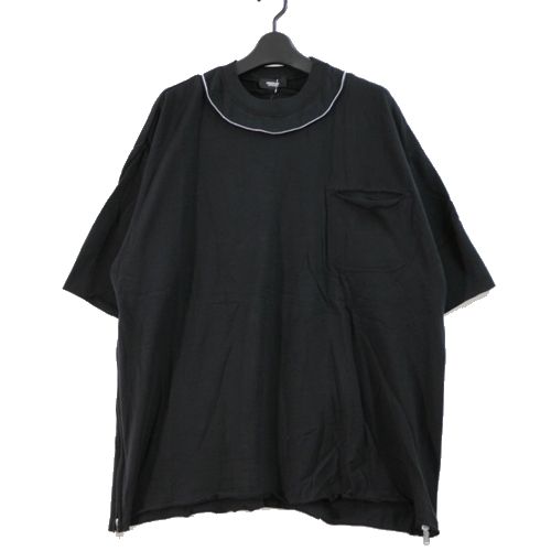 【中古】 UNDERCOVER アンダーカバー 25SS コットン裏毛 パッチポケット ジッパー TEE Tシャツ 3 ブラック