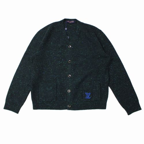 【中古】 LOUIS VUITTON NIGO ルイヴィトン 25AW LV 名書き刺しゅう カシミール ジレー XL 緑であること