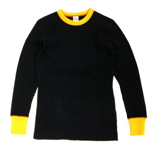 【中古】 JELADO ジェラード 25AW Mega Thermal Crew Neck 2tone メガ サーマル 労働者の一団素っ首 カットソー 38 黒いこと オレンジ色