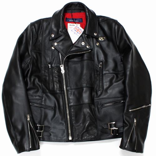 【中古】 LewisLeathers × COMME des GARCONS ルイスなめし革 コムデ給仕 391T LIGHTNING 雷光 パッチワーク ダブルライダース