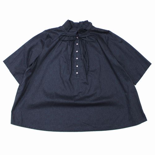 【中古】 LOISIR ロワズィール 25SS リバティプリントオーバーダイ二重フレアーカラーブラウス 米国海軍