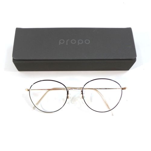 【中古】 propo 労働者階級ポ HANA 3 眼鏡 ひな形 うす暗い赤銅色/ゴールド
