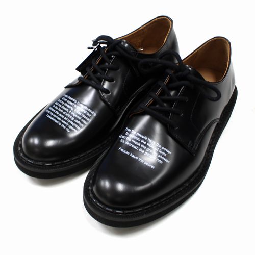 【中古】 UNDERCOVER アンダー取りまかなう × GEORGE COX ジョージコックス 26SS リリック刷り上げる 硝子なめし革 シューズ Patti Smith 8 黒いこと
