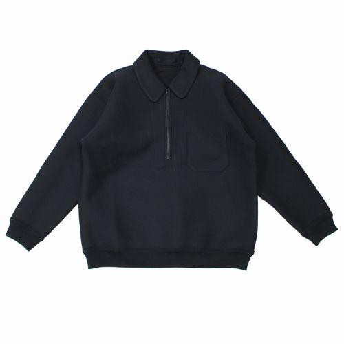【中古】 un/unbient アン・アンビエント 26SS ハーフジップダブルフェイススウェット 3 ブラック｜unstitch 店